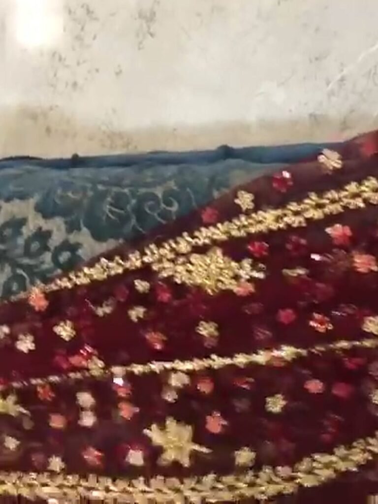 Maroon Velvet Formal with Gold Embroidery